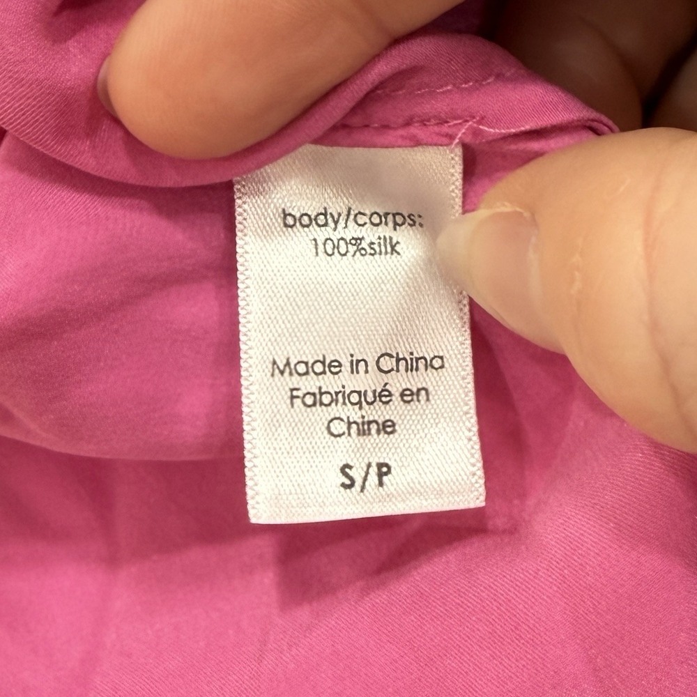 Eberjey Inez Washable Silk Pajama Set Top Pants S Pink Quiet Luxury Breathable - Picture 15 of 16